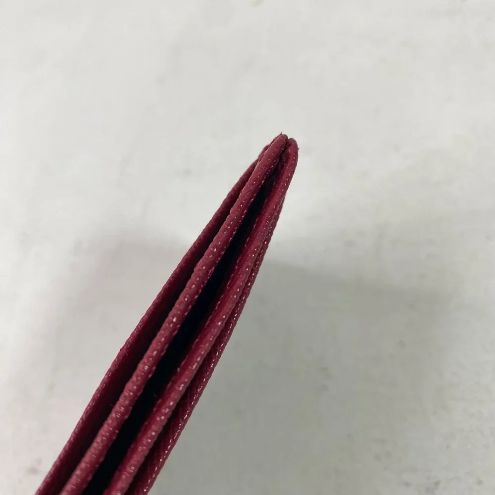 Minimalistic Slim Card Holder Keychain Wallet Berry Red ID Window Carabiner Clip